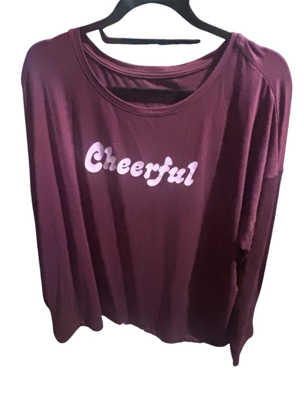Cheerful Long Sleeve Women's Top - Plum